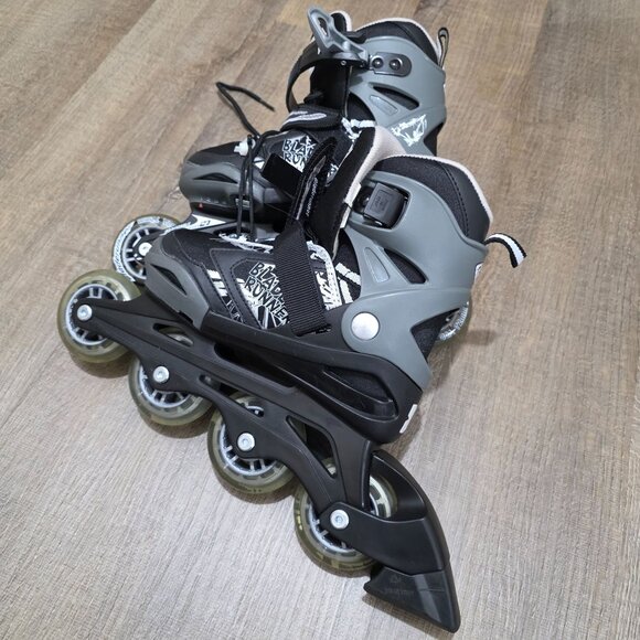 Bladerunner Phoenix Adjustable Inline Skates Youth Size 1–4 Black Gray Used No B - Picture 4 of 11